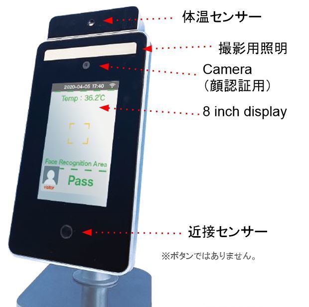 高精度非接触体温測定機 クイックハイジーンターミナル